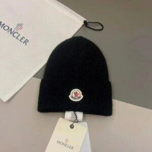 New Moncler Black Knit Beanie